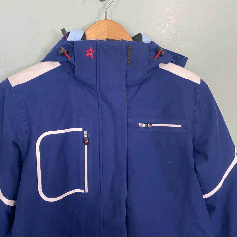 Perfect Moment Qanuk Ski Snow Jacket Blue Star Graphic Size 12 Youth‎ Kids
